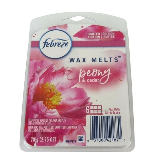 Febreze Wax Melts Peony Cedar 2.75 oz UPC 037000421870 Limited Edition NEW - Picture 1 of 4